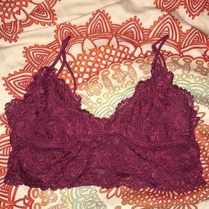 Maroon laced bralette